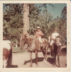My sister Deborah and I just before a ride into the mountains.