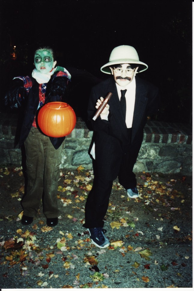 Jackson as Groucho and Quinn as Frankenstein